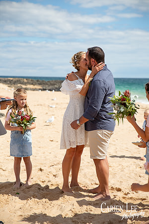 Bride and groom sharing a moment during a Bunbury wedding photographed by Carien Lee Photography