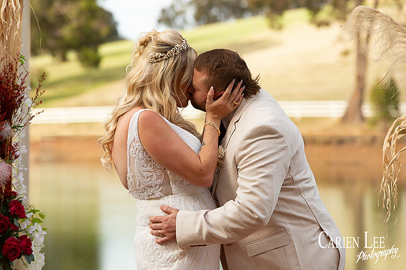Bride walking down the aisle during a Bunbury wedding ceremony, photographed by Carien Lee