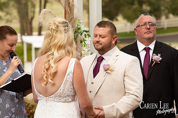 Bride walking down the aisle during a Bunbury wedding ceremony, photographed by Carien Lee